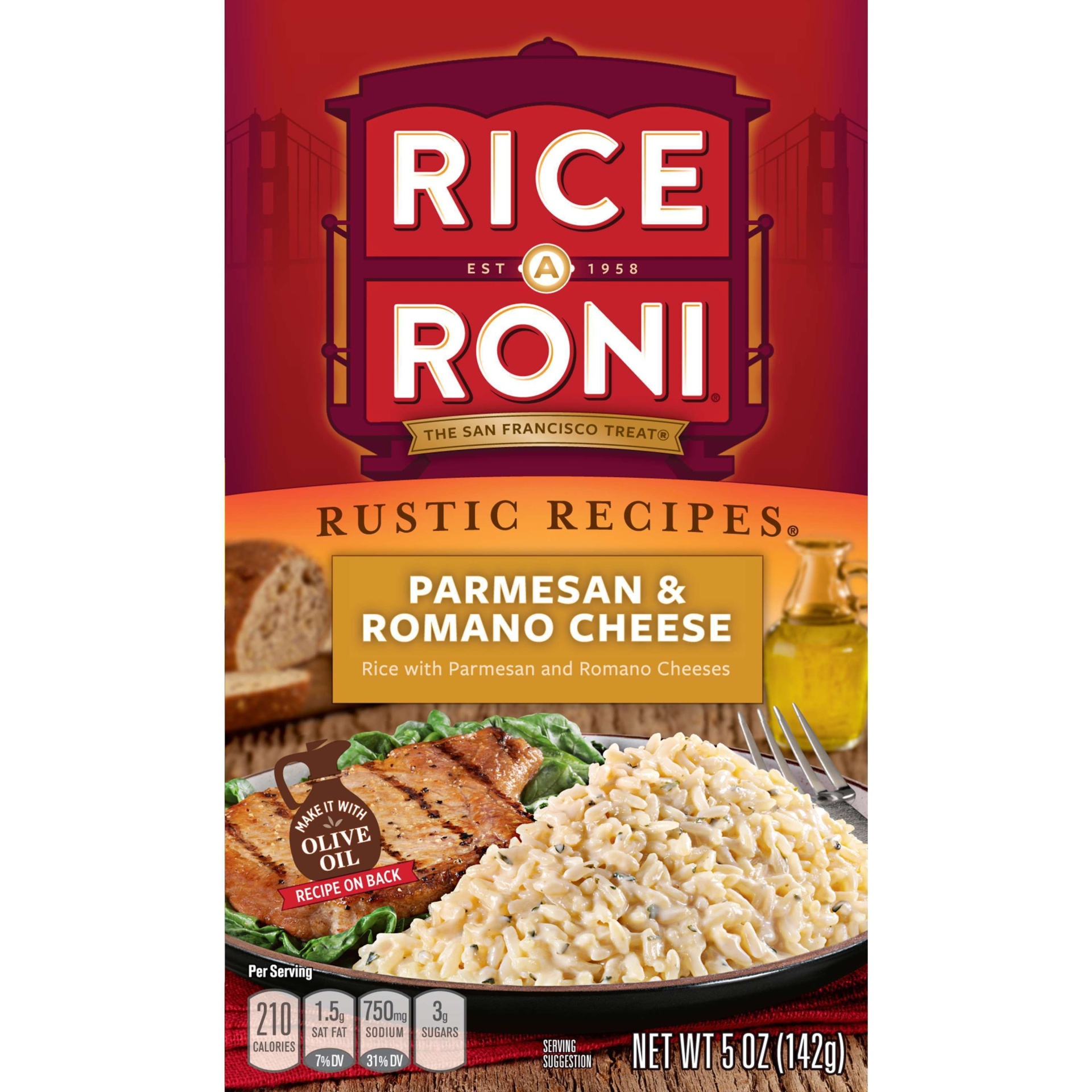 slide 1 of 1, Rice-A-Roni Rustic Recipes Parmesan & Romano Cheese Rice, 5 oz