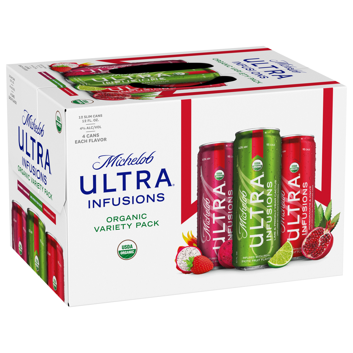 slide 1 of 1, Michelob Ultra Organic Beer Variety Pack, 12 Pack 12 FL OZ Cans, 12 ct; 12 oz