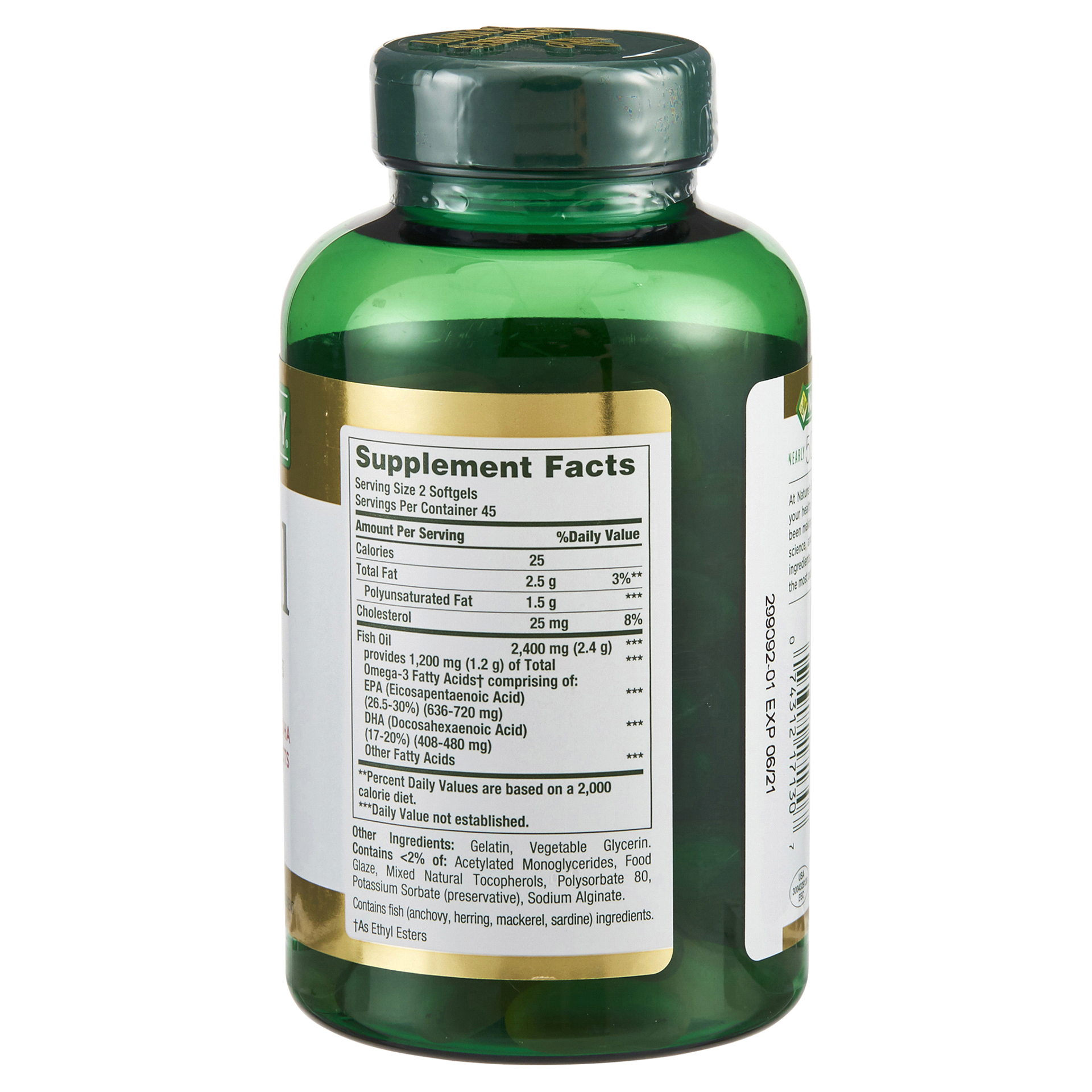 slide 9 of 9, Nature's Bounty Fish Oil 2400 mg Double Strength Odorless Softgels, 90 ct