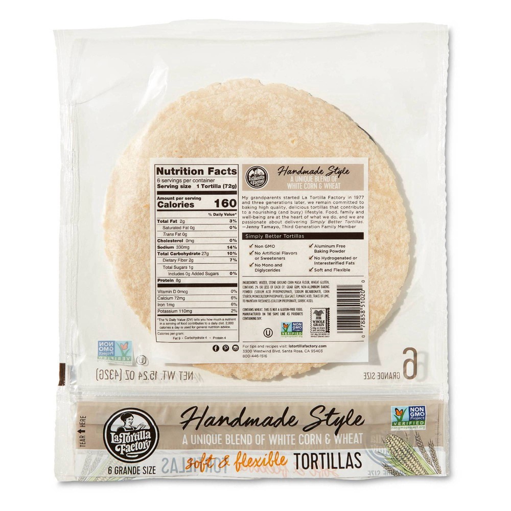 slide 3 of 3, La Tortilla Factory Grande Tortillas, 6 ct