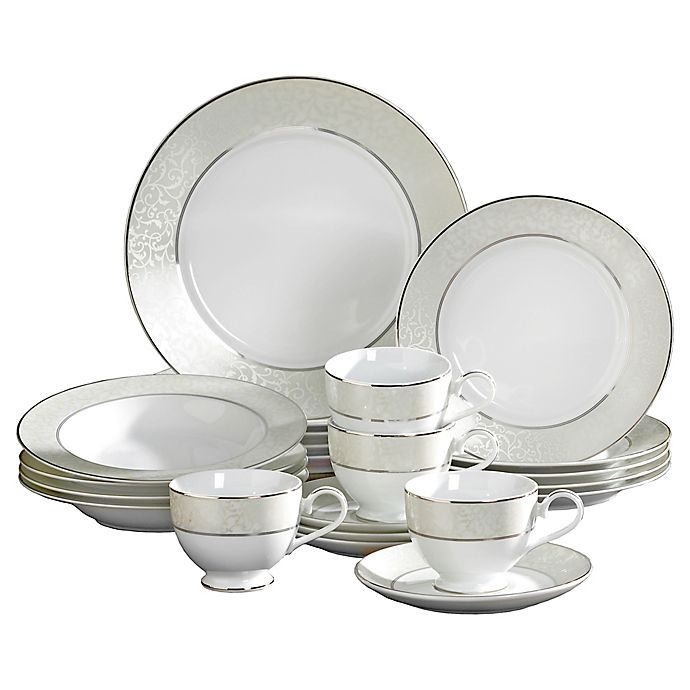 slide 1 of 1, Mikasa Parchment Fine China Dinnerware Set, 20 ct