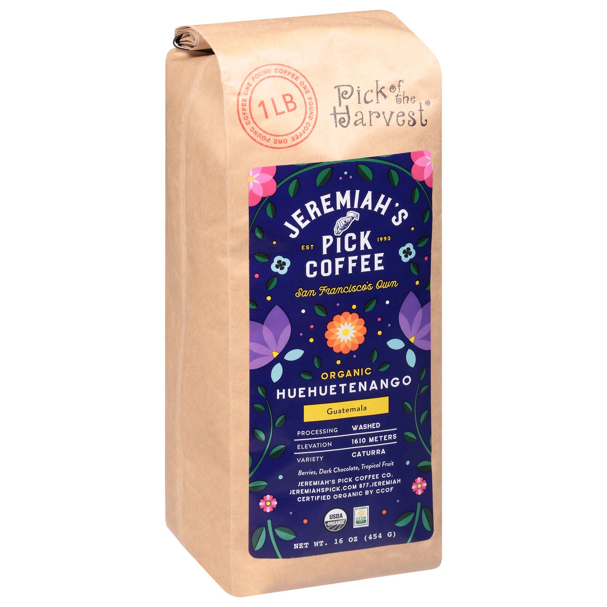 slide 3 of 9, Jeremiah's Pick Coffee Organic Ground Medium/Dark Roast Santa Rosa Coffee 16 oz, 16 oz