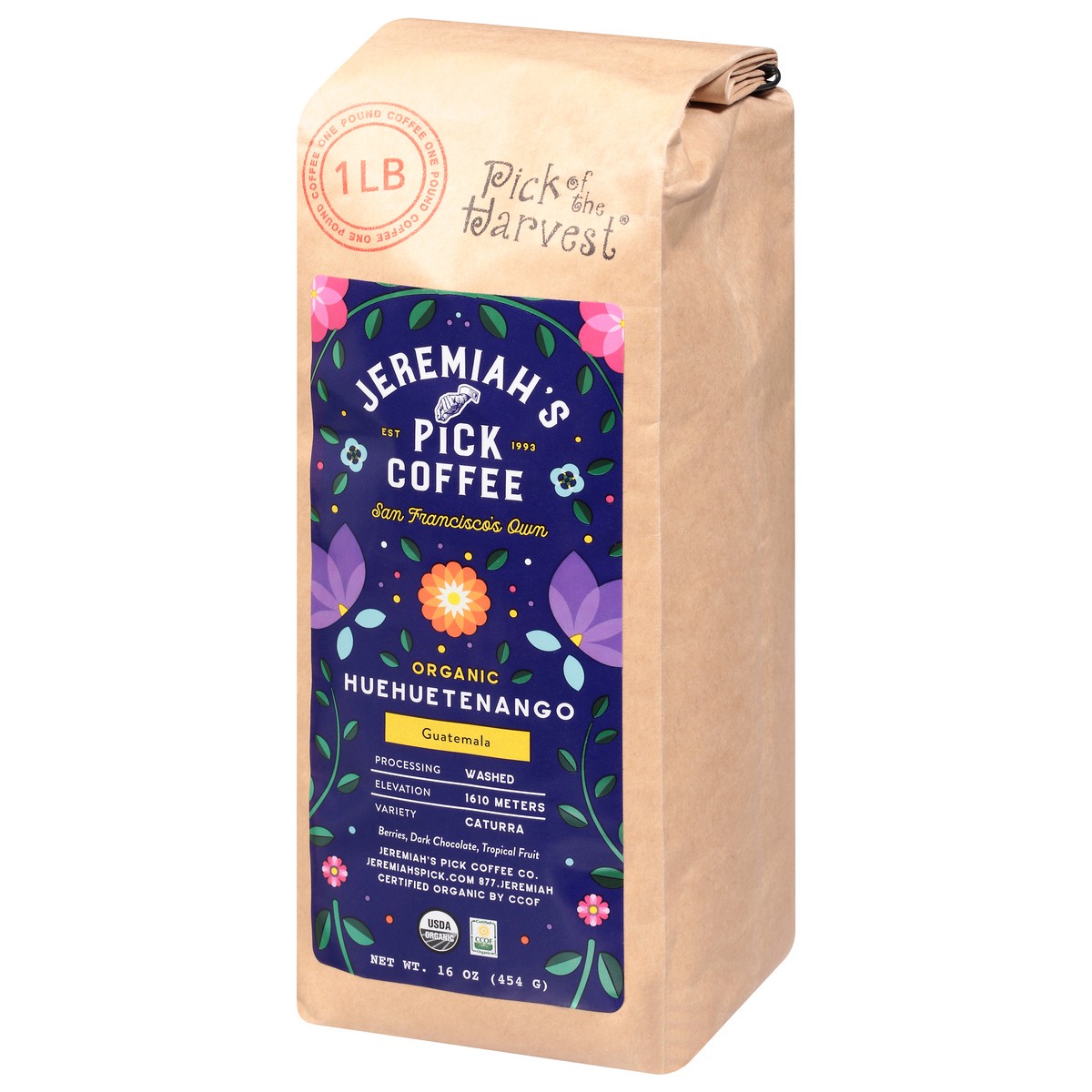 slide 7 of 9, Jeremiah's Pick Coffee Organic Ground Medium/Dark Roast Santa Rosa Coffee 16 oz, 16 oz