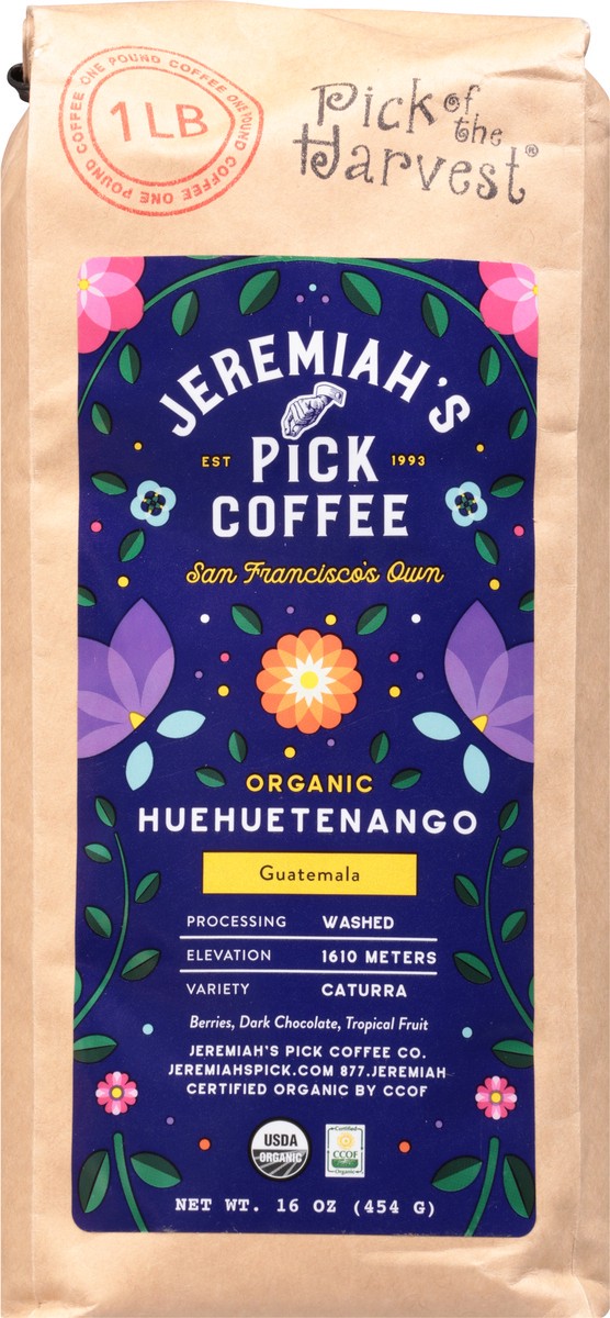 slide 6 of 9, Jeremiah's Pick Coffee Organic Ground Medium/Dark Roast Santa Rosa Coffee 16 oz, 16 oz