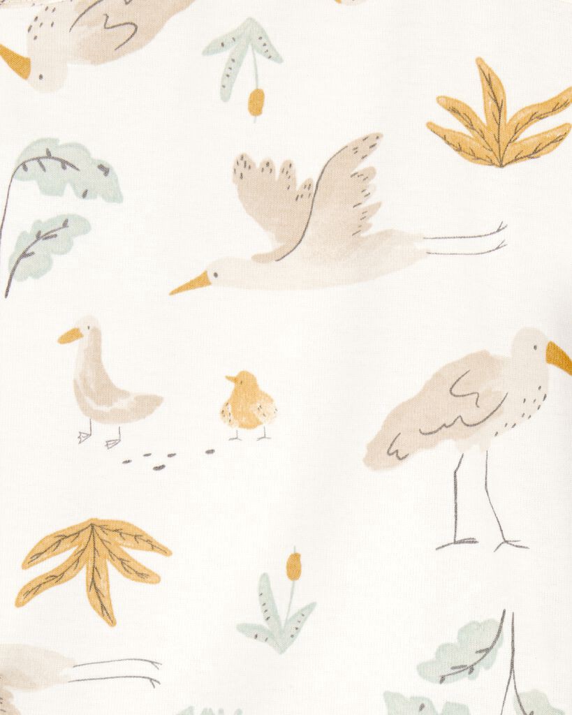 slide 4 of 6, Carter's Carters Baby 5-Pack Striped Birds Short-Sleeve Cotton Bodysuits - Ivory Ivory PRE, 1 ct