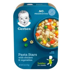 Gerber Mealtime for Toddler Pasta Stars Sleeve 6 oz Meals Bowl