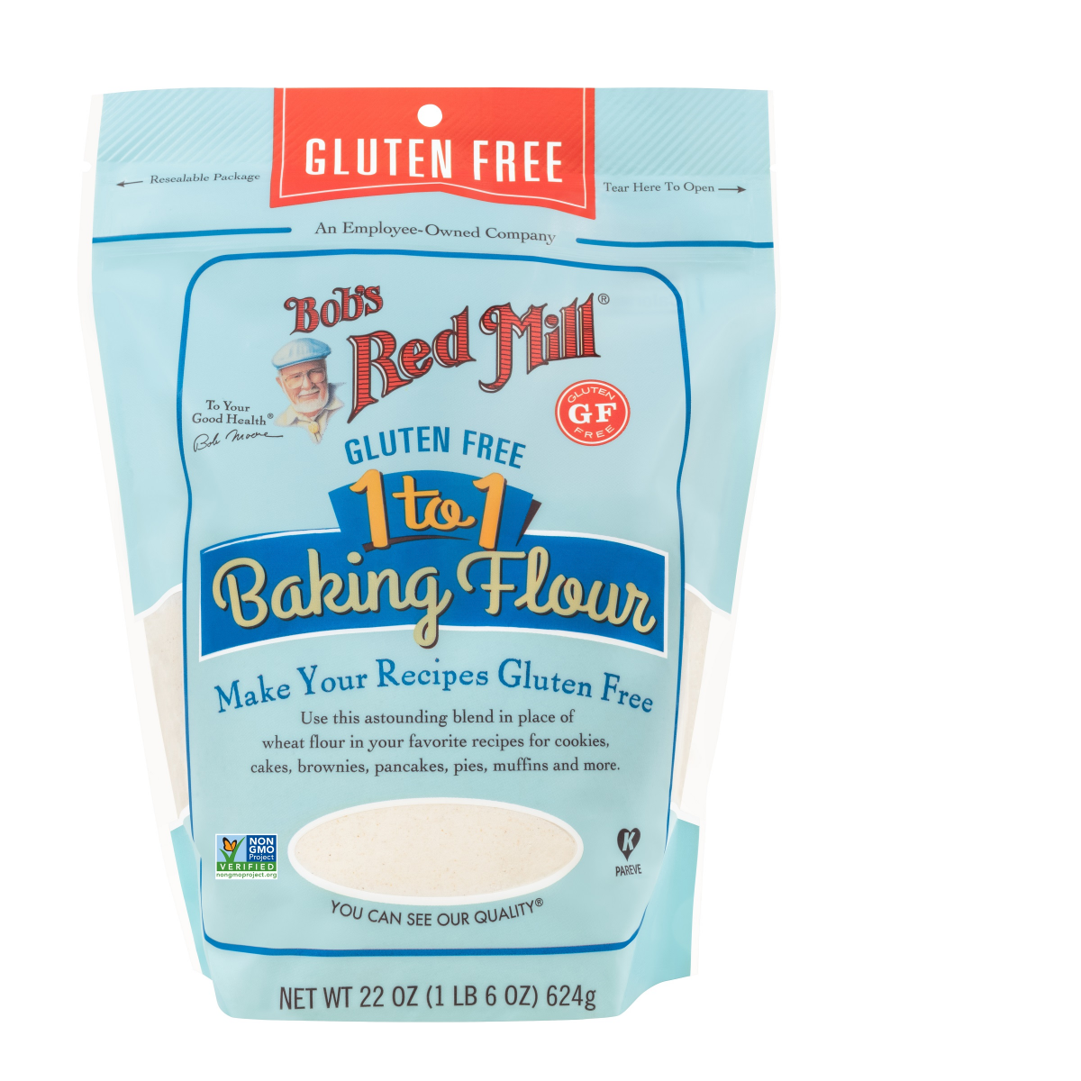 slide 1 of 9, Bob's Red Mill Gluten Free 1-To-1 Baking Flour, 22 oz