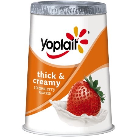 slide 1 of 1, Yoplait Thick & Creamy Strawberry Flavored Lowfat Yogurt, 6 oz