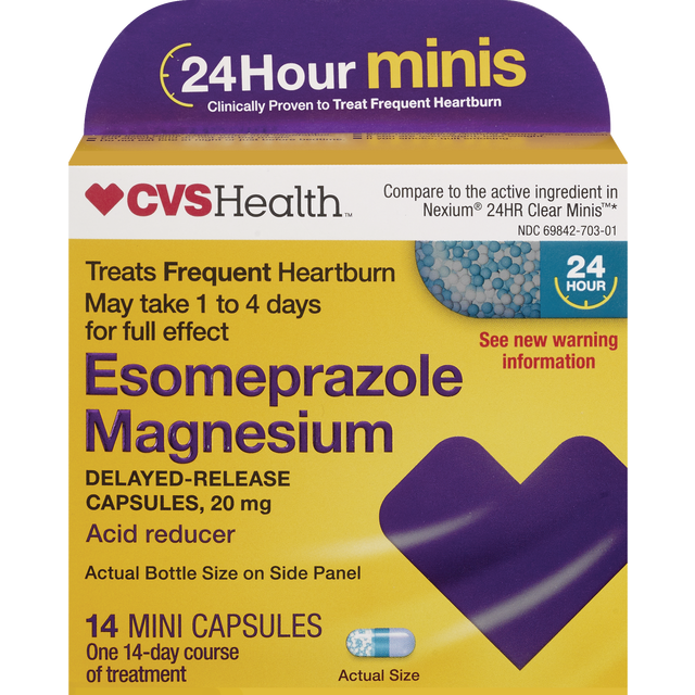 slide 1 of 1, CVS Health Esomeprazole 20Mg Mini Capsules 14Ct, 14 ct