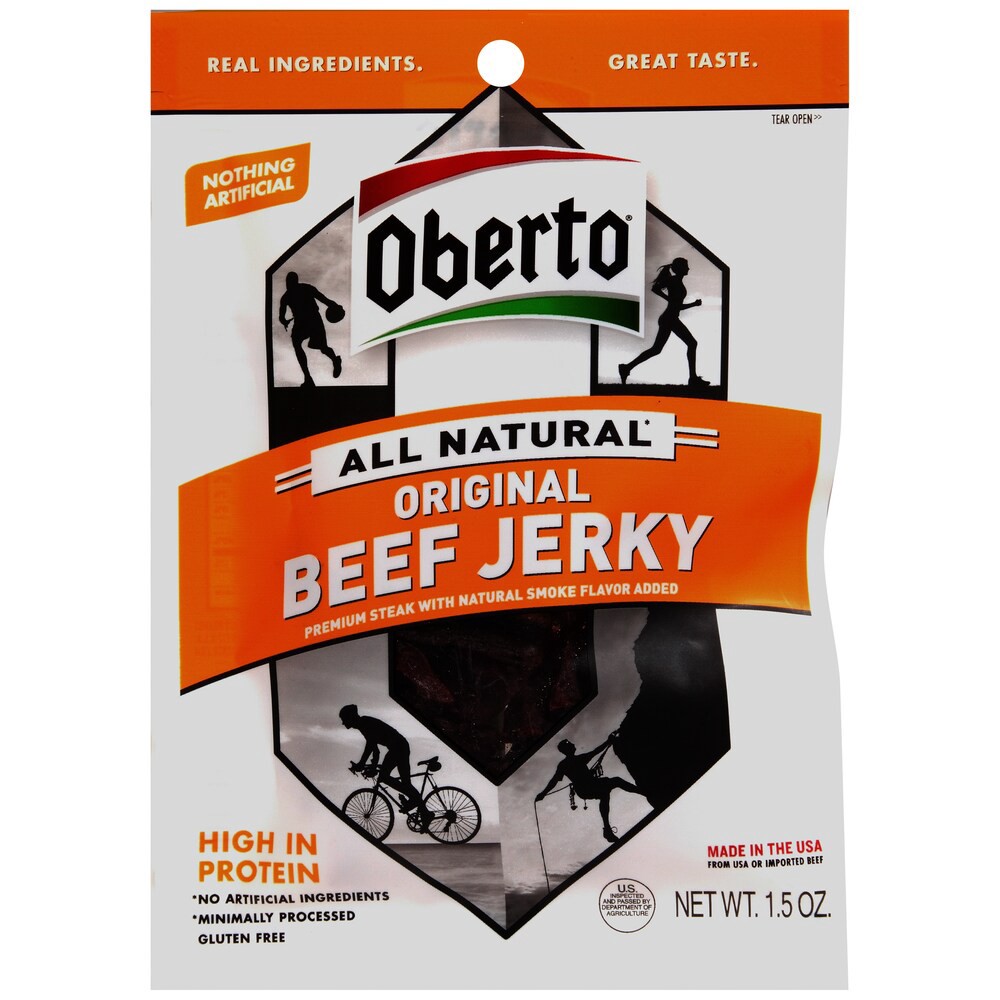 slide 1 of 4, Oberto All Natural Beef Jerky, 1.5 oz