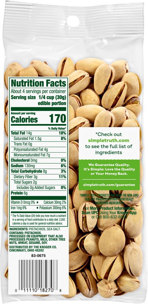 slide 2 of 3, Simple Truth Roasted & Salted Pistachios, 8 oz