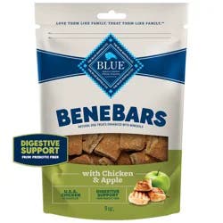Blue Buffalo Benebars Natural Dog Treats, Digestive Support, Chicken and Apple, 9oz Bag