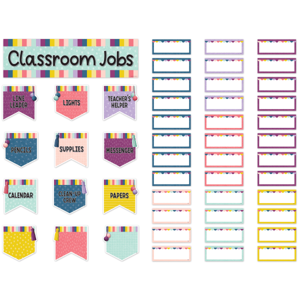 slide 2 of 2, Teacher Created Resources Mini Bulletin Board, Oh Happy Day Classroom Jobs, 49 ct
