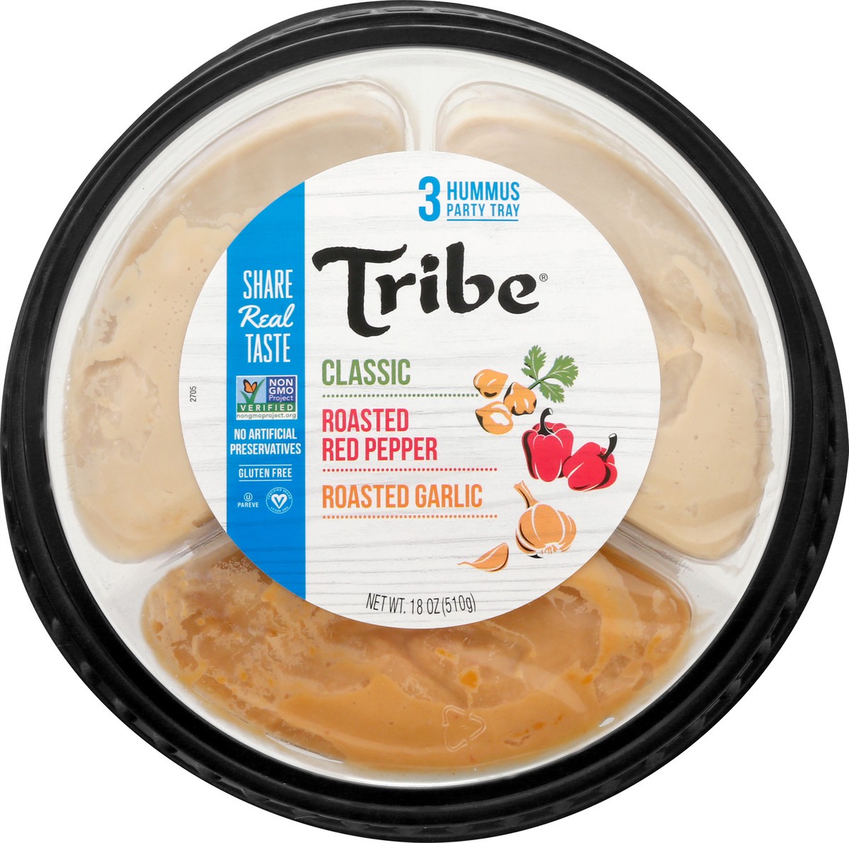 slide 9 of 9, Tribe Party Tray Hummus, 18 oz