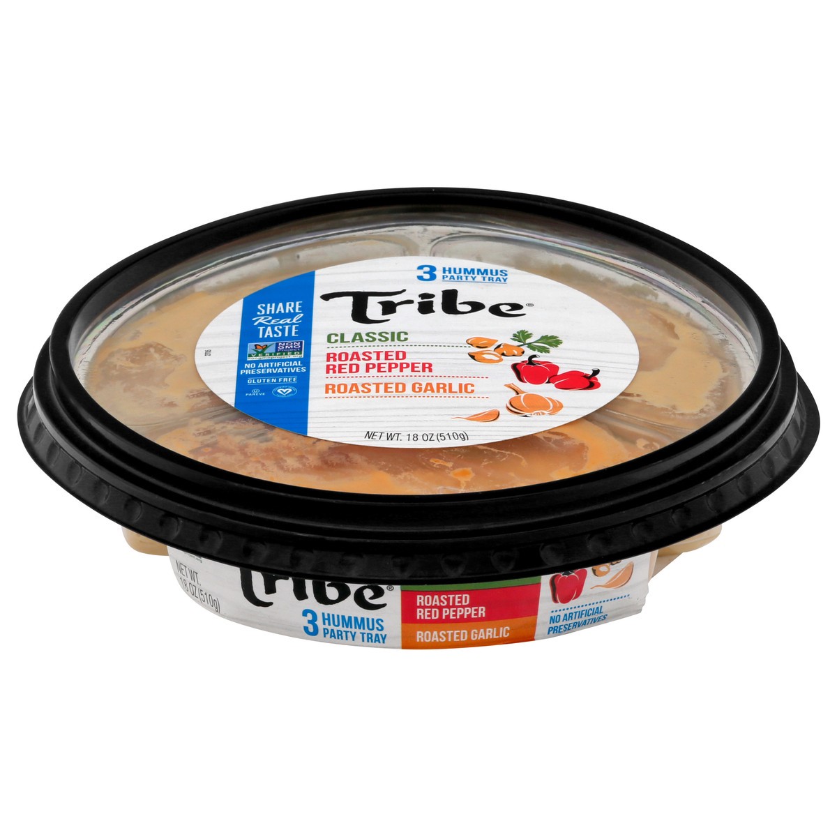 slide 1 of 9, Tribe Party Tray Hummus, 18 oz