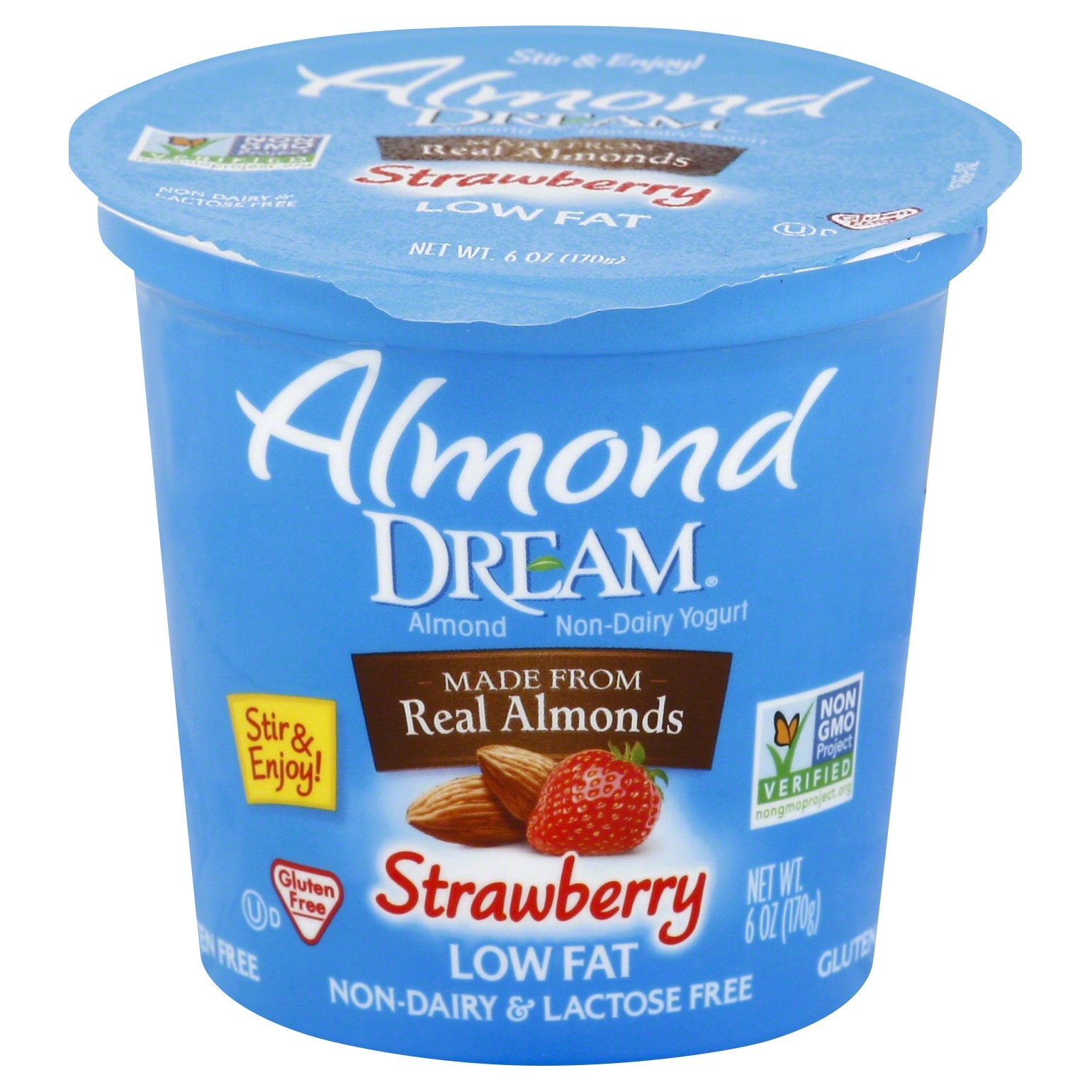 slide 1 of 3, Almond Dream Strawberry Non-Dairy Yogurt, 6 oz