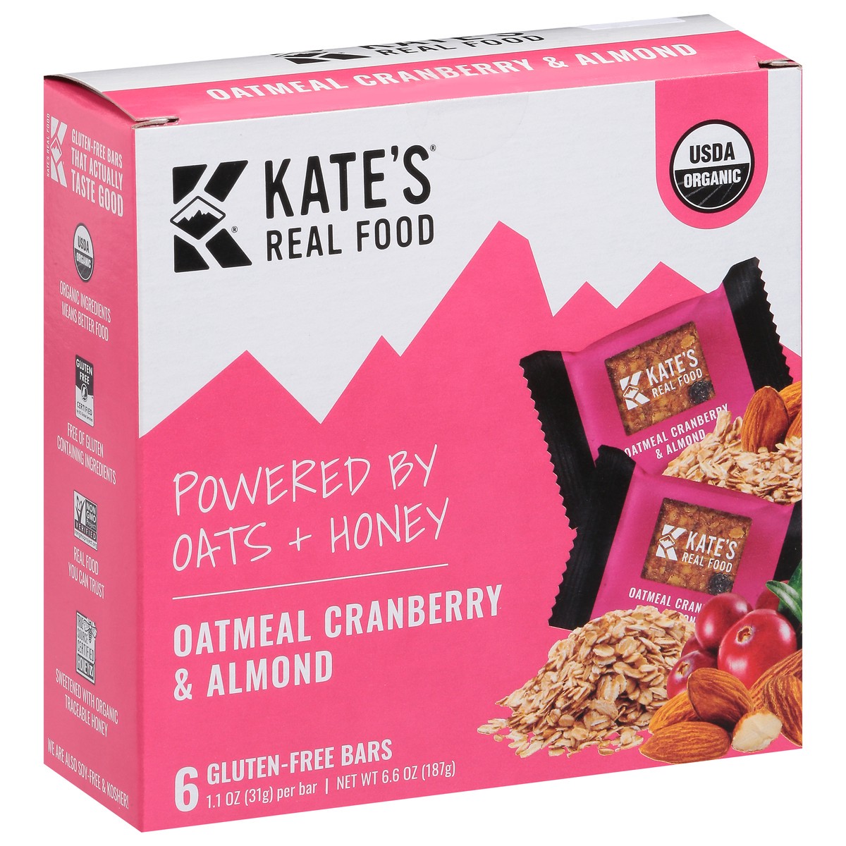 slide 6 of 9, Kate's Real Food Oatmeal Cranberry Almond Mini Multipack, 6 ct