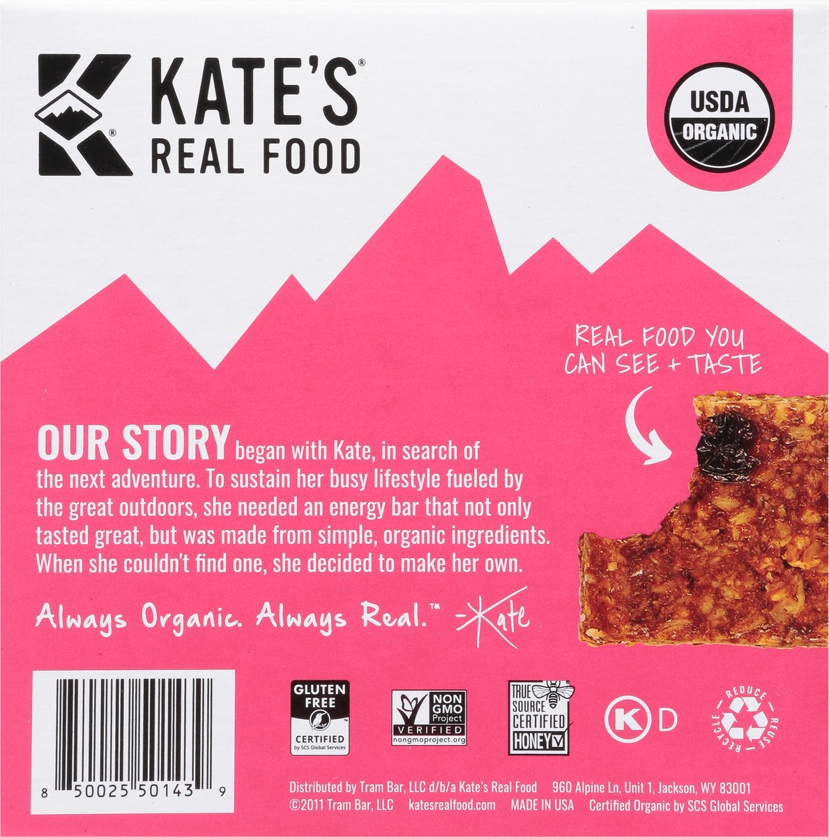 slide 9 of 9, Kate's Real Food Oatmeal Cranberry Almond Mini Multipack, 6 ct