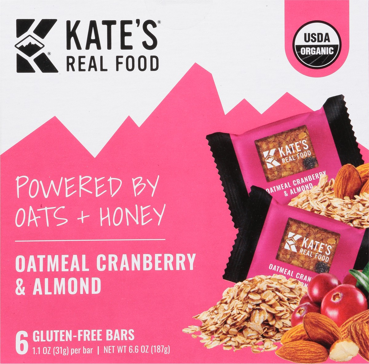 slide 7 of 9, Kate's Real Food Oatmeal Cranberry Almond Mini Multipack, 6 ct