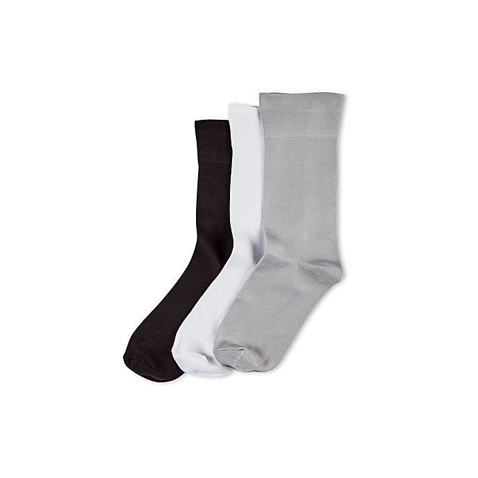 slide 1 of 1, No Nonsense Sleek Socks Casual White/Black/Gray, 3 ct