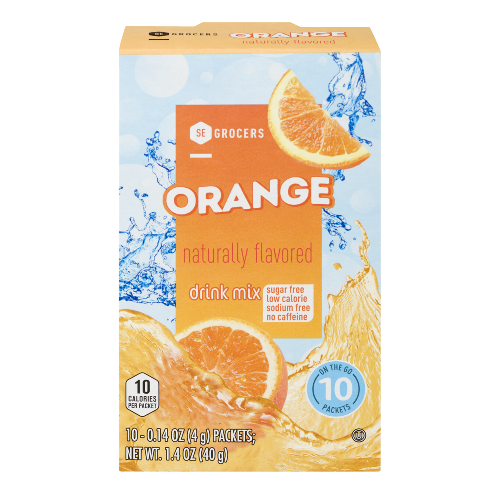 slide 1 of 1, SE Grocers Orange Drink Mix, 10 ct