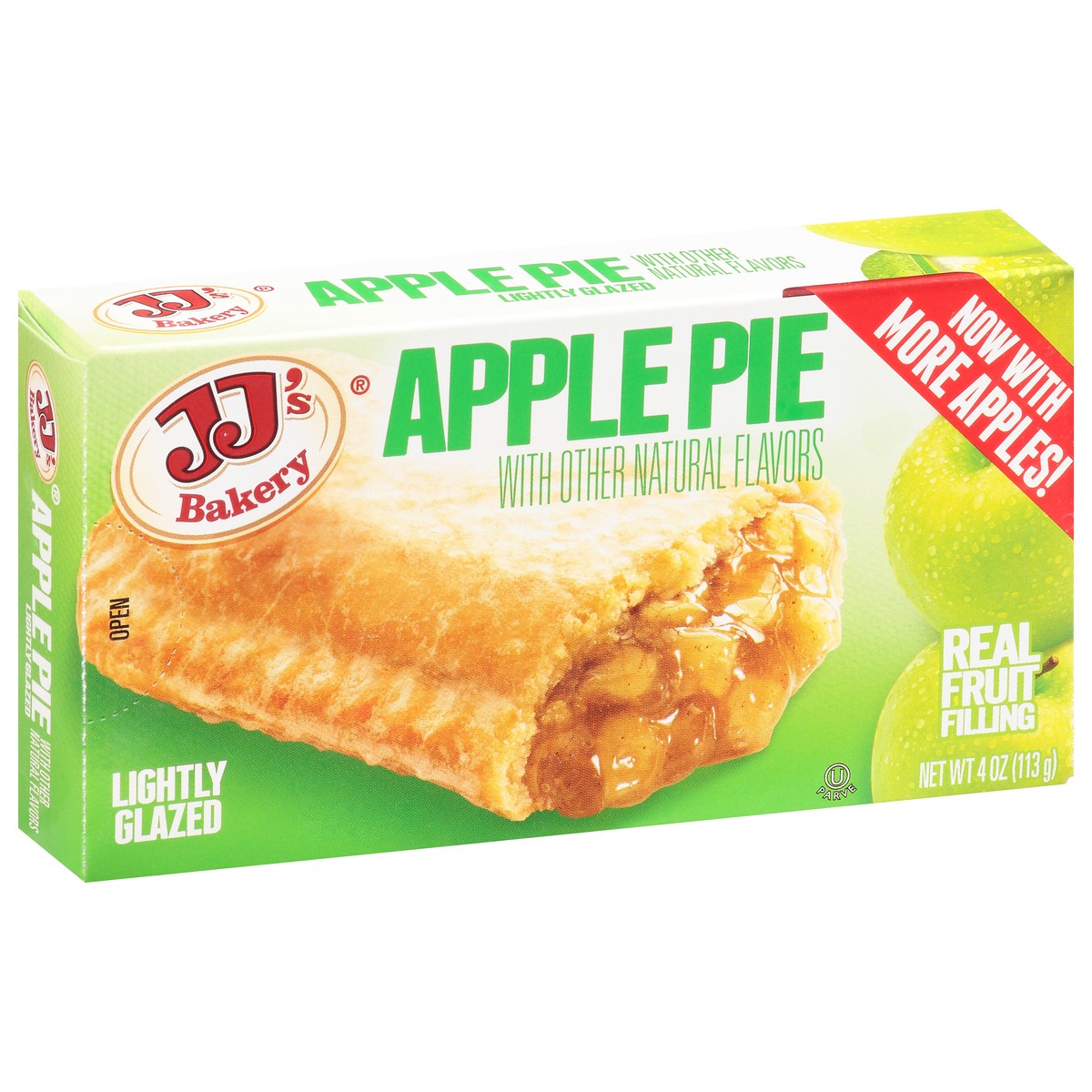slide 2 of 9, JJ's Bakery Lightly Glazed Apple Pie 4 oz, 4 oz