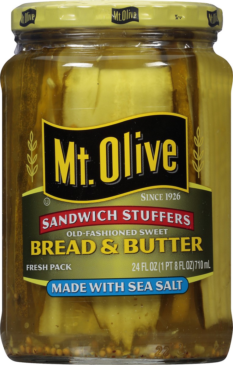 slide 4 of 7, Mt. Olive Old-Fashioned Sweet Bread & Butter Sandwich Stuffers 24 fl. oz. Jar, 24 fl oz