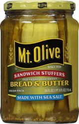 Mt. Olive Old-Fashioned Sweet Bread & Butter Sandwich Stuffers 24 fl. oz. Jar