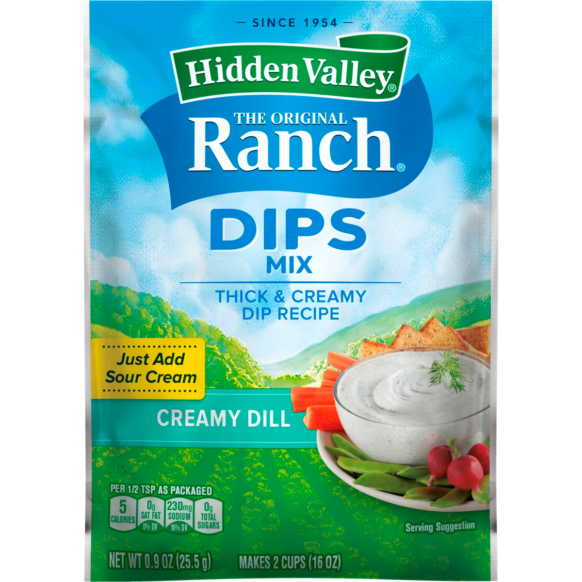slide 1 of 7, Hidden Valley The Original Ranch Thick & Creamy Creamy Dill Dips Mix 0.9 oz, 0.9 oz