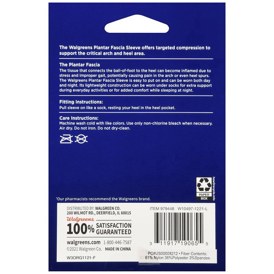 slide 3 of 5, Walgreens Plantar Fascia Sleeves Large, 2 ct