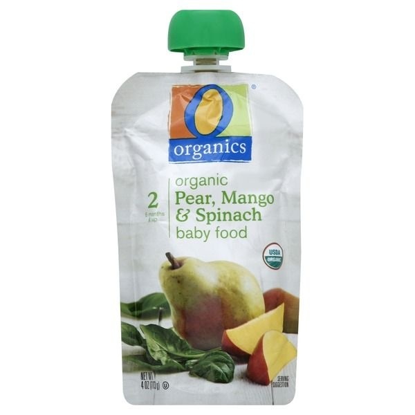 slide 1 of 1, O Organics For Baby Organic Baby Food Stage 2 Spinach Pear & Mango, 4 oz