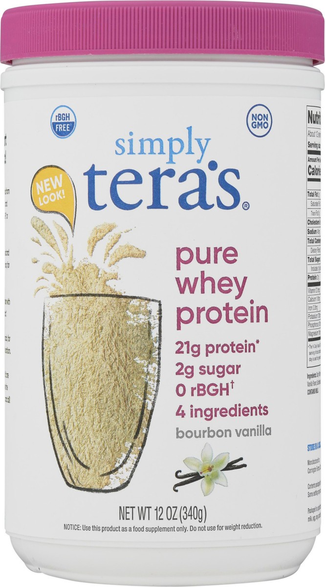 slide 6 of 11, simply tera's Bourbon Vanilla Pure Whey Protein 12 oz, 12 oz