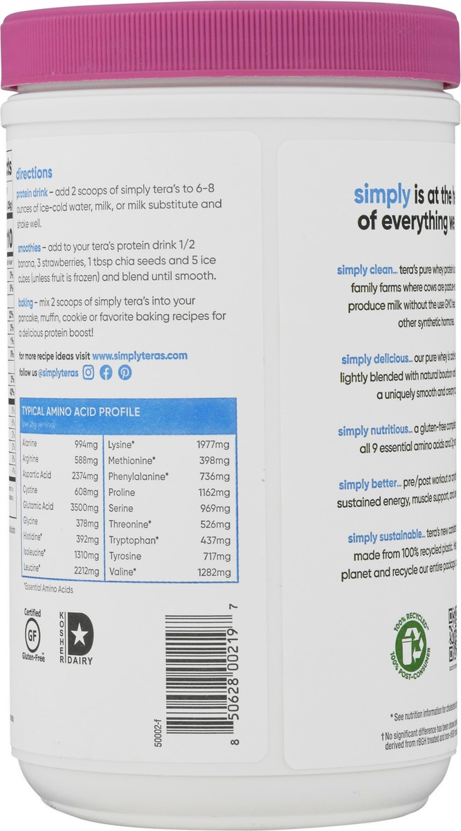 slide 9 of 11, simply tera's Bourbon Vanilla Pure Whey Protein 12 oz, 12 oz