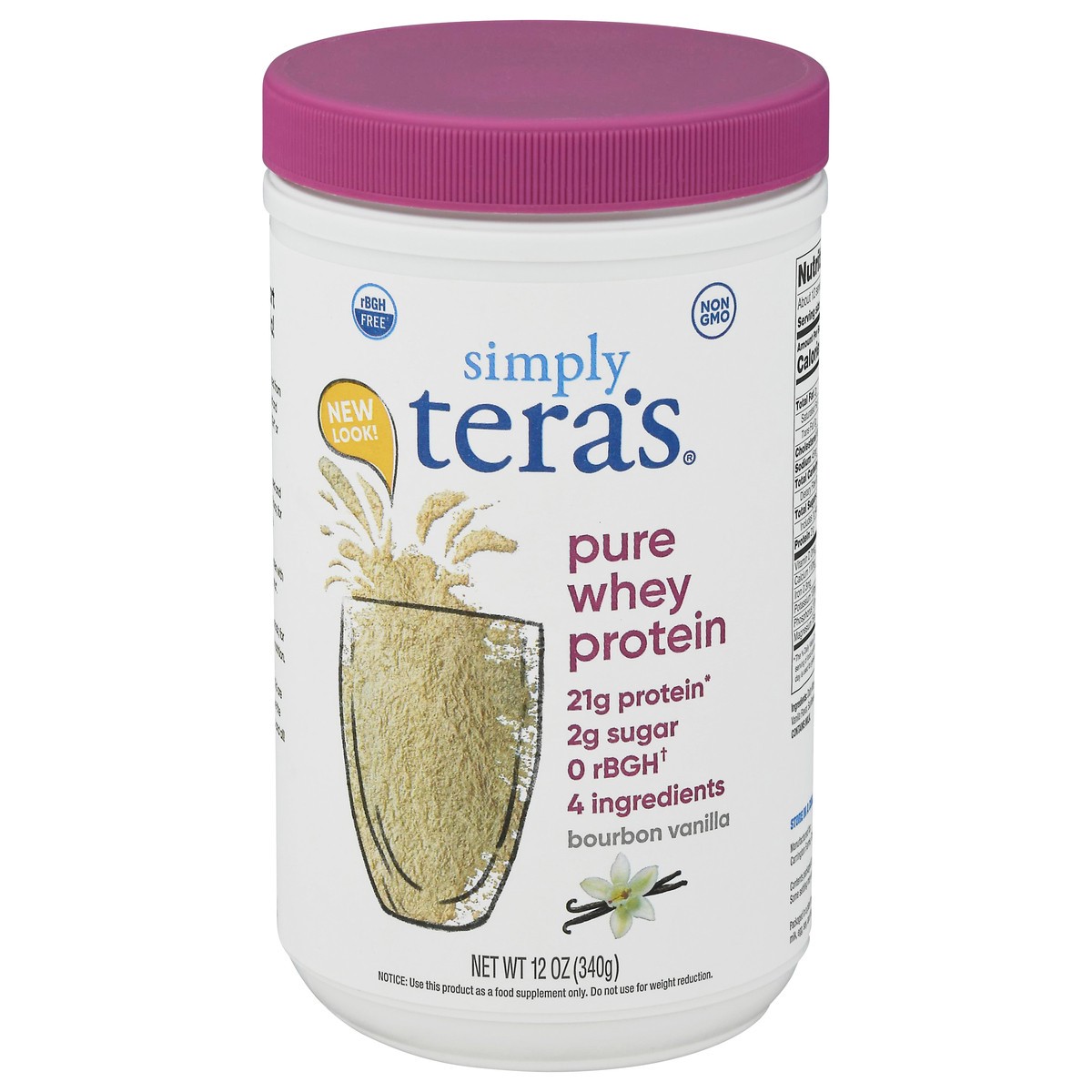 slide 11 of 11, Tera's Whey Dietary Supplement Protein Powder - Bourbon Vanilla, 12 oz