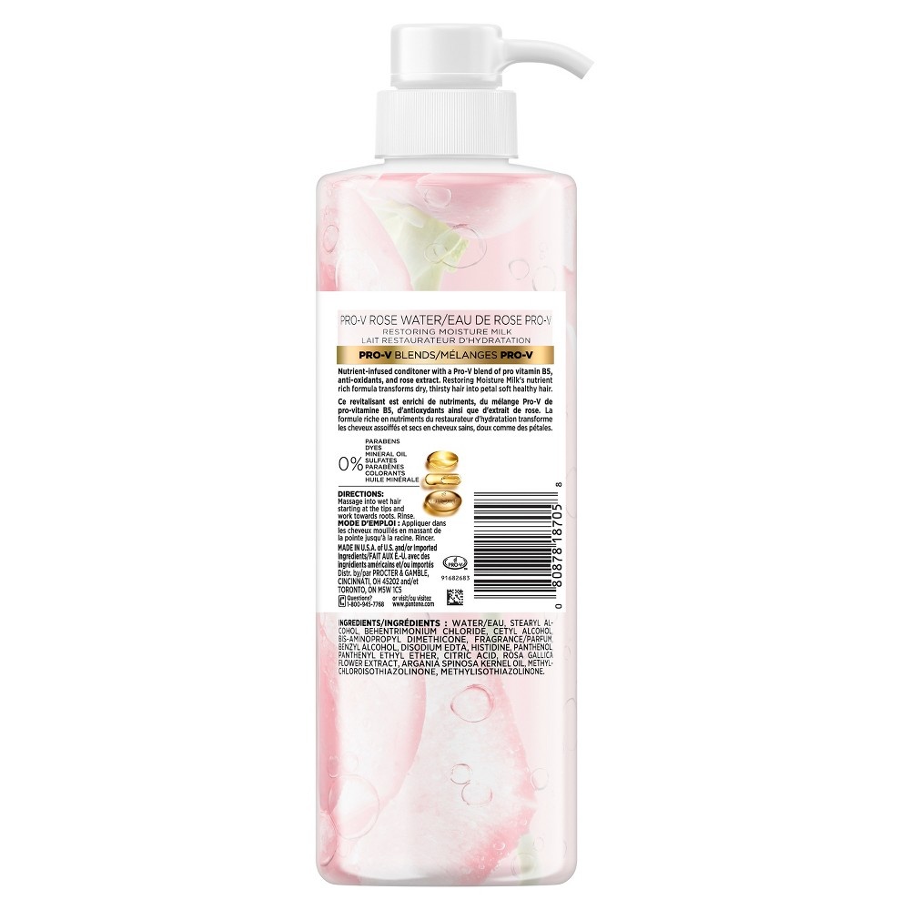 slide 2 of 2, Pantene Pro-V Blends Rose Water Sulfate-Free Soothing Conditioner Dye-Free and Paraben-Free Conditioner, 17.9 fl oz