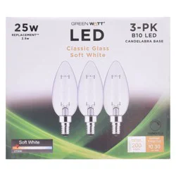 Green Watt B10 25-Watt Clear E12 LED Light Bulbs - Soft White