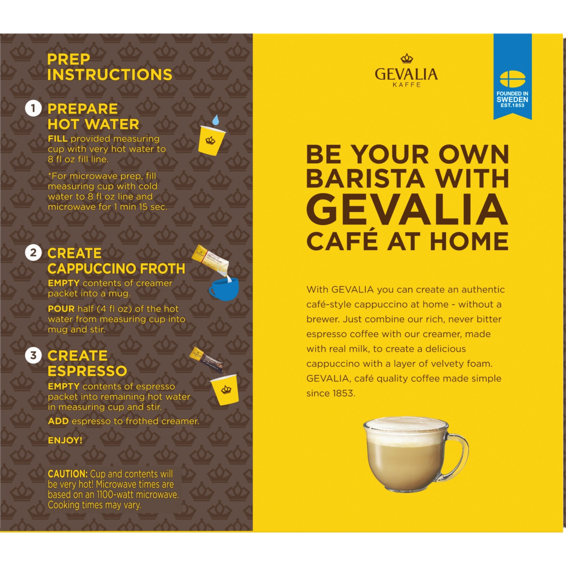 slide 2 of 2, Gevalia Café at Home Cappuccino Instant Coffee Specialty Beverage Blend Kit, 5 ct