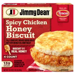 Jimmy Dean Spicy Crispy Chicken Honey Biscuit, 16.4 oz, 4 count