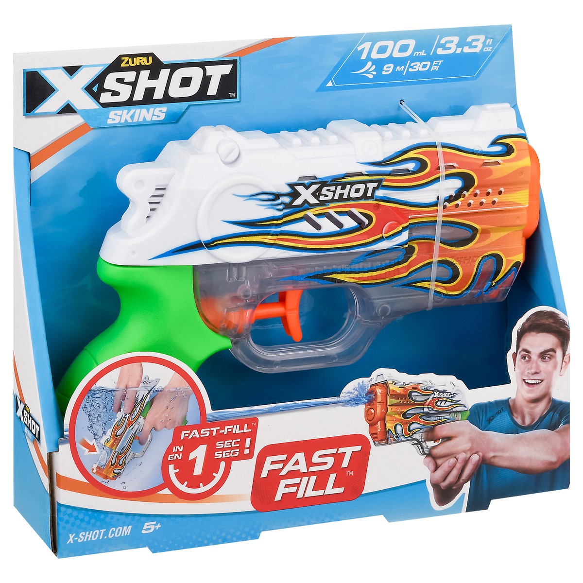 slide 3 of 9, X-Shot Skins 5+ Fast Fill Water Blaster 1 ea, 1 ct