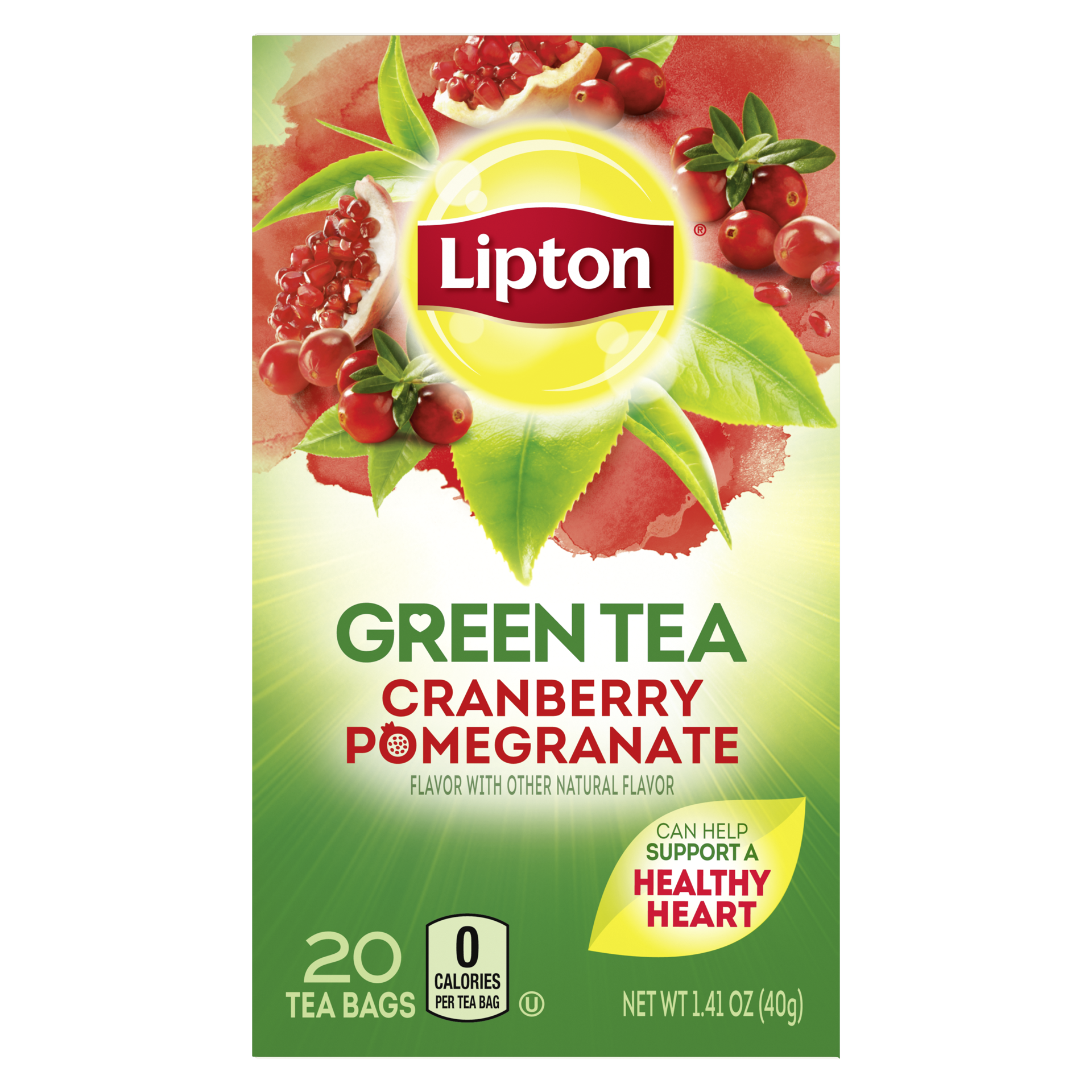 slide 3 of 4, Lipton Cran Pomegrante Green Tea, 20 ct