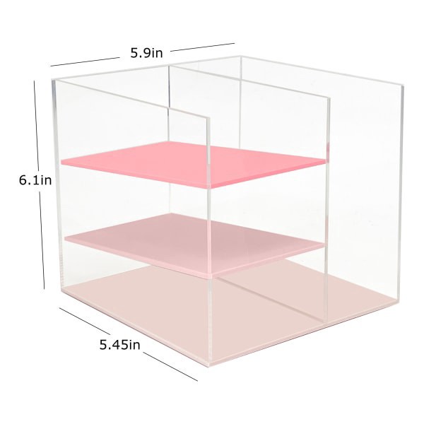 slide 2 of 4, Realspace® Acrylic Slot Desk Organizer, 6""H x 6""W x 5-7/16""D, Clear/Pink, 1 ct