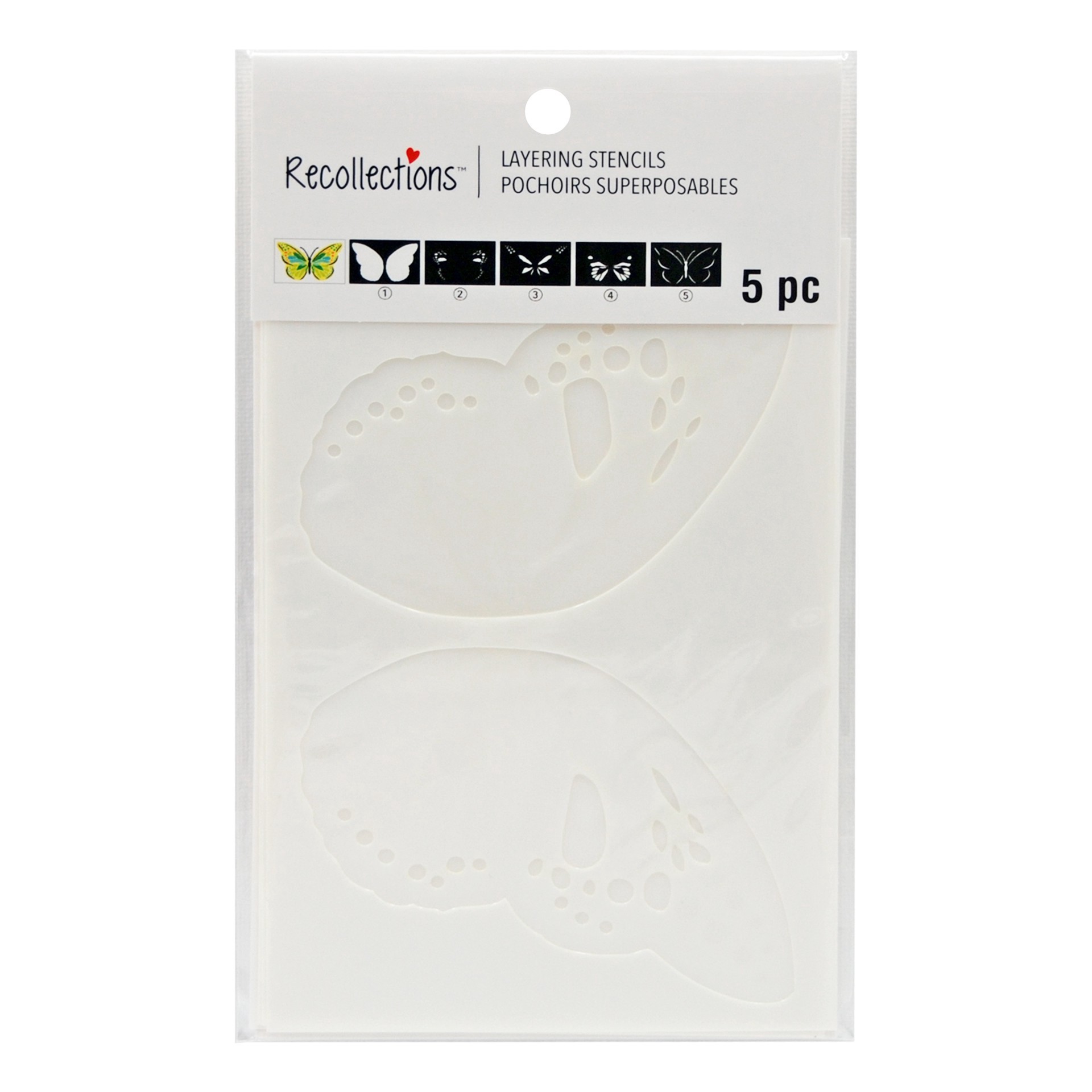 slide 2 of 3, Butterfly Layering Stencils By Recollections, 4 in x 6 in