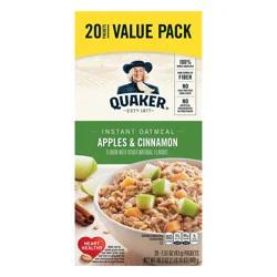 Quaker Instant Oatmeal, Apples & Cinnamon, Value Pack