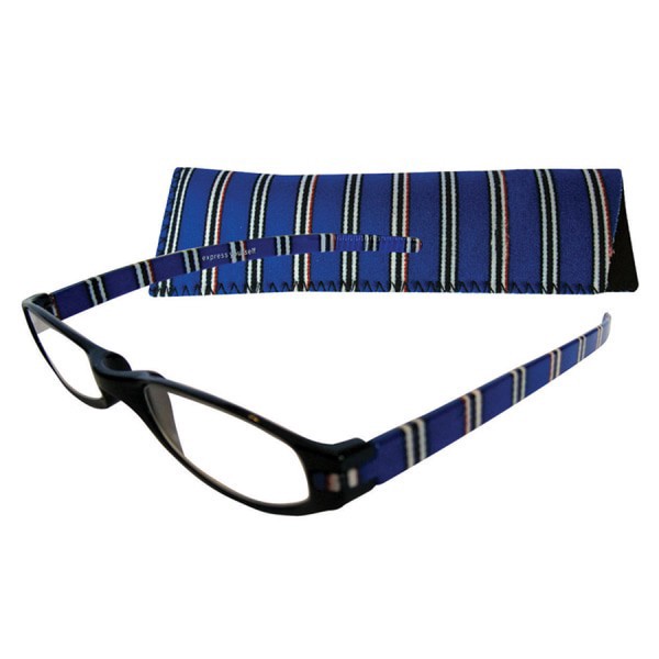slide 1 of 1, Zoom Eyeworks Reading Eyewear, Expressions Neoprene Blue, +2.50, 1 ct