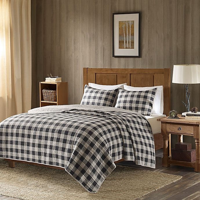 slide 1 of 4, Woolrich Buffalo Check Oversized Full/Queen Quilt Set - Grey, 3 ct