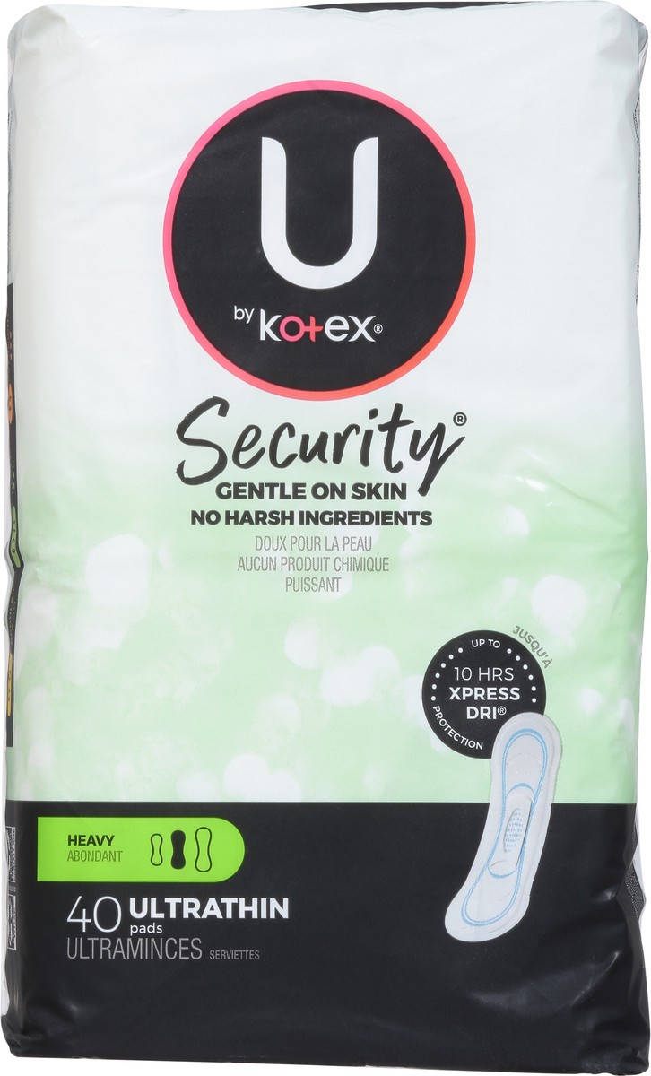 slide 7 of 16, U by Kotex Security Heavy Ultra Thin Pads 40 ea, 40 ct