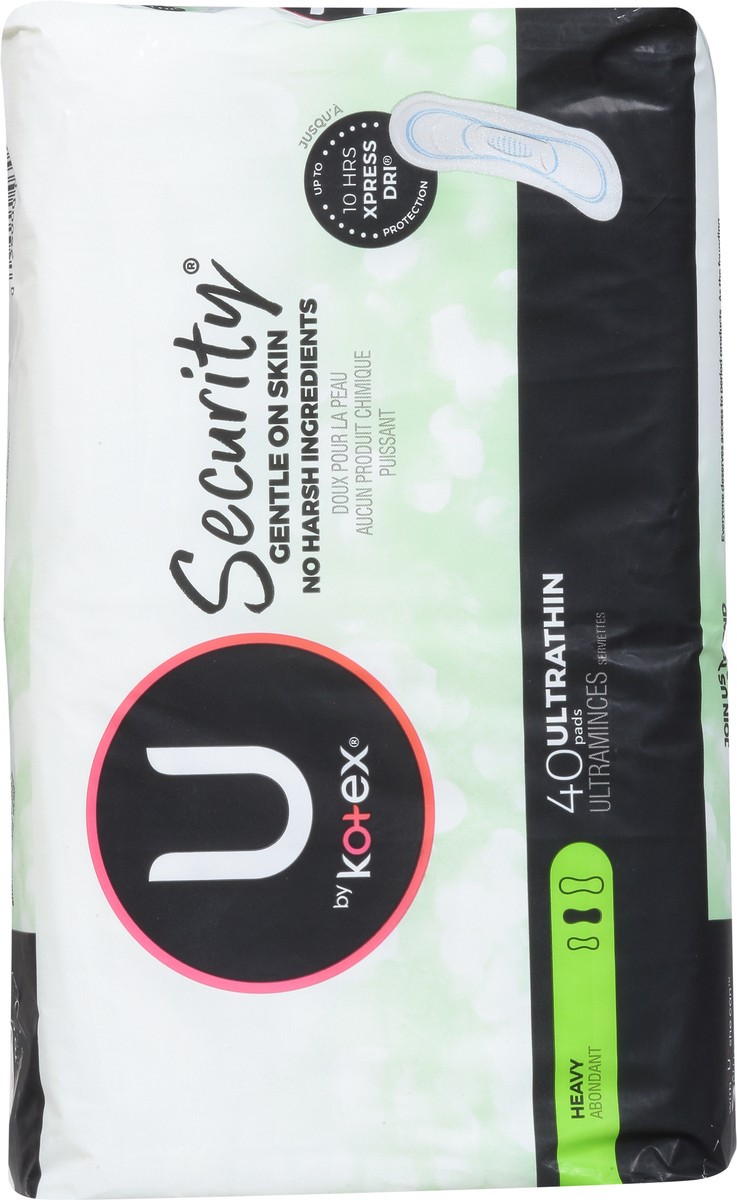 slide 4 of 16, U by Kotex Security Heavy Ultra Thin Pads 40 ea, 40 ct