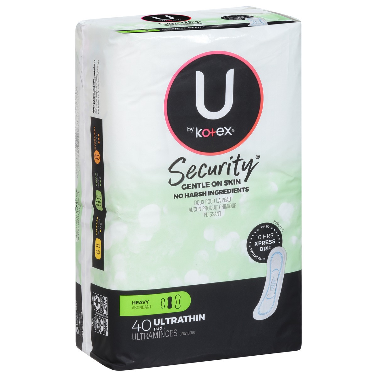 slide 11 of 16, U by Kotex Security Heavy Ultra Thin Pads 40 ea, 40 ct