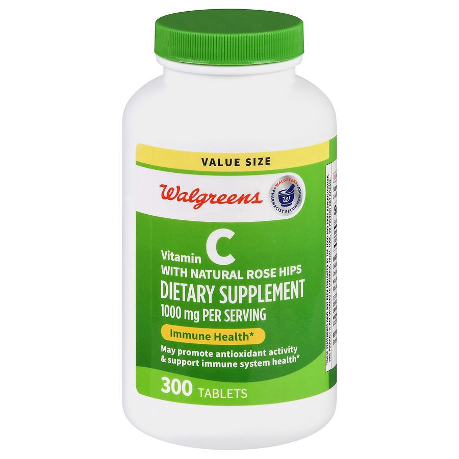 slide 1 of 5, Walgreens Vitamin C with Natural Rose Hips 1000 mg, 300 ct