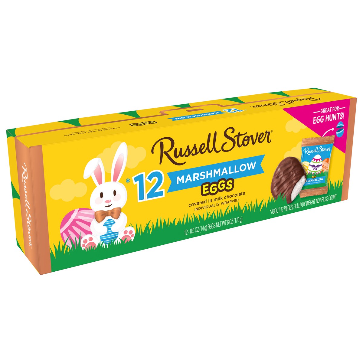 slide 1 of 1, RUSSELL STOVER Easter Marshmallow Milk Chocolate Easter Eggs, 12 ct. (.5 oz. each), 12 ct